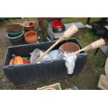 Garden storage box and contents.