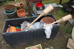 Garden storage box and contents.