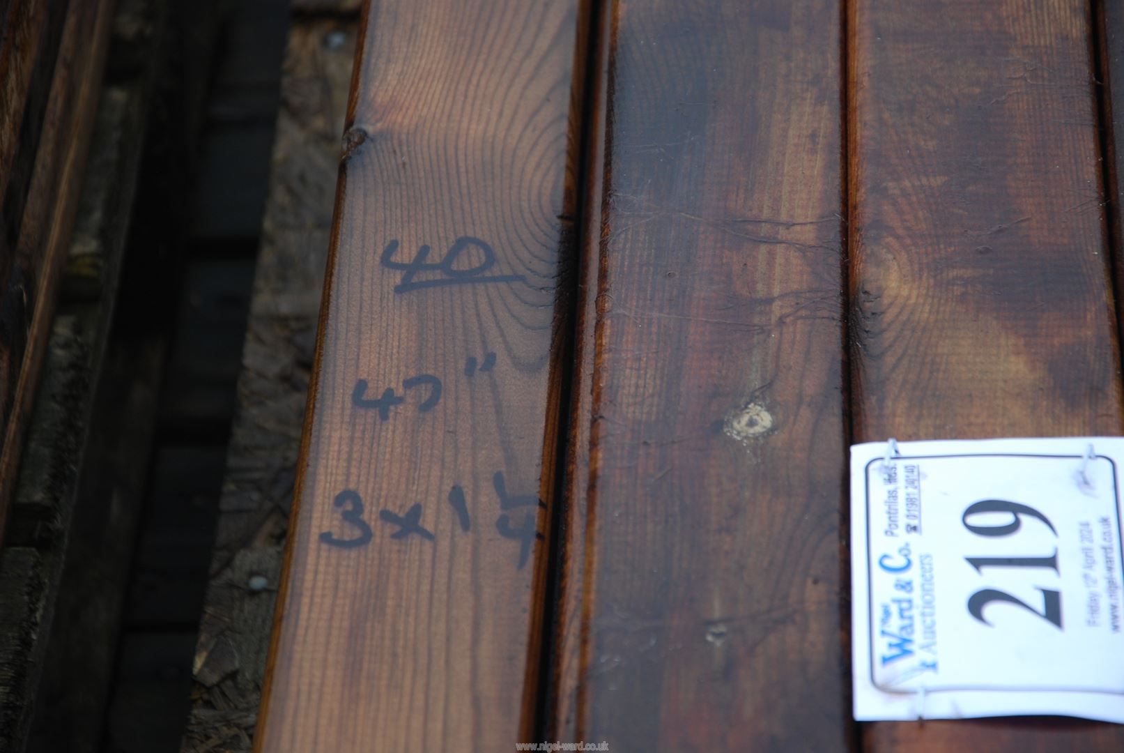 40 lengths of softwood timber 47" long x 3" x 1 1/4". - Image 2 of 2