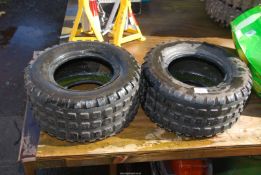 Two 16/7.50/8 tyres.