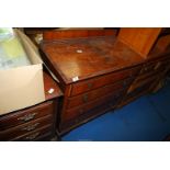 A four drawer chest of drawers, 3ft wide x 20" deep x 3ft high.