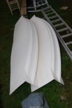 Two fibreglass covers, 91'' wide.