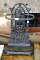 A cast iron umbrella/stick stand, 20 1/2'' high.