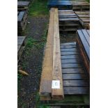 Ten lengths of tanalised timber 4" x 1" x 142" long.