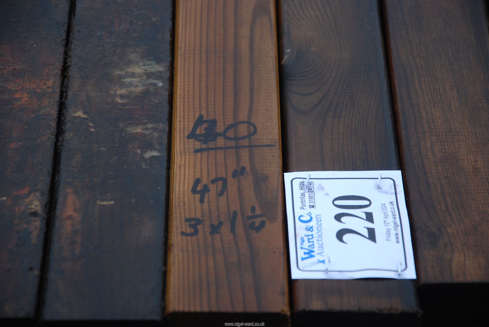 40 lengths of softwood timber 47" long x 3" x 1 1/4" - Image 2 of 2