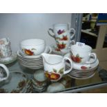 A quantity of Royal Worcester 'Evesham' to include; six dessert bowls, five side plates, sugar bowl,