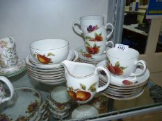 A quantity of Royal Worcester 'Evesham' to include; six dessert bowls, five side plates, sugar bowl,