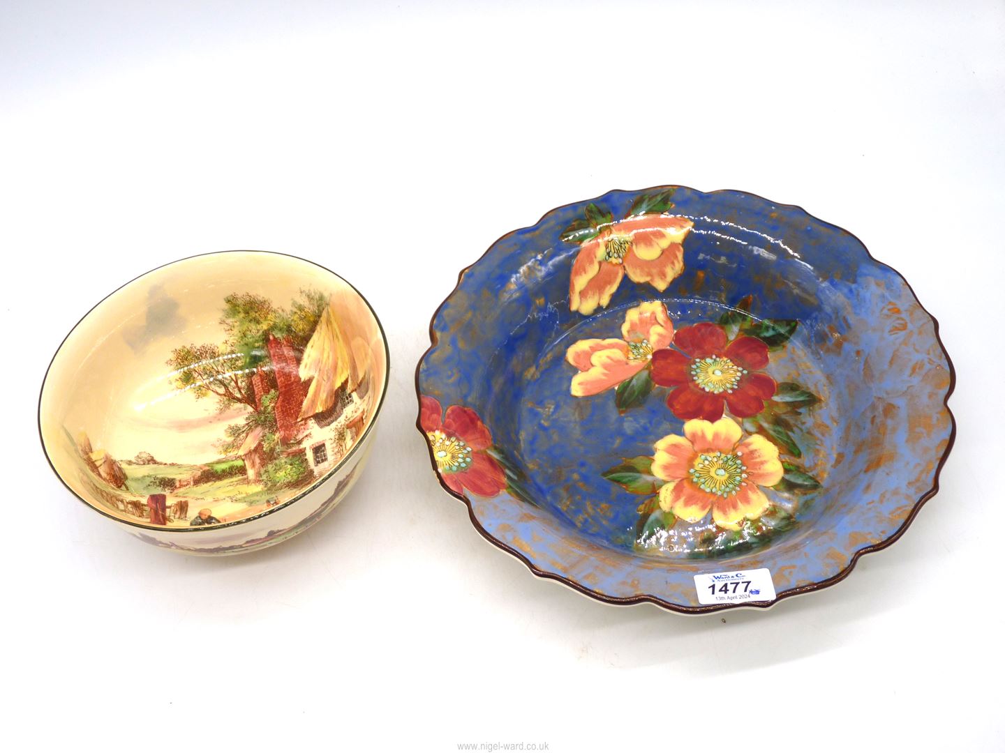 A small quantity of china including Royal Doulton 'Wild Rose' pie crust bowl, - Image 3 of 3