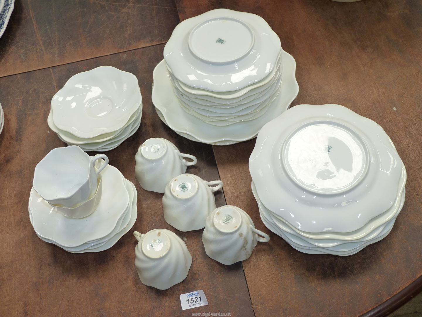 A box of white Coalport china to include six cups, eleven saucers, ten tea plates, six side plates, - Image 2 of 2