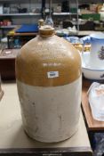 A large stoneware Flagon marked '1746 Geo. A.