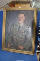 An oil painting of Captain C R Thompson of the Indian Army Service Corps 31 1/4" x 41",