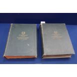 Two 'Webster's Dictionary' dated 1916, Vol. 182, published by G. Bell & Sons.