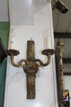 A period style, two branch wall light, 16'' tall.