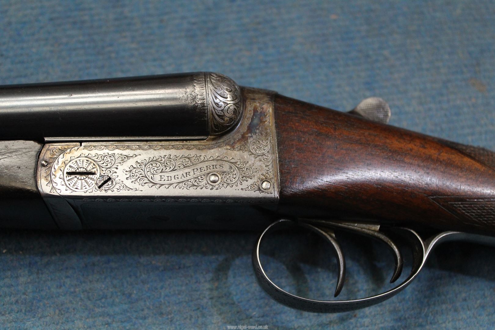 An Edgar Perks, Birmingham 12 bore double barrel Box-lock ejector, double trigger, - Image 4 of 13