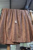 A pair of large Laura Ashley jacquard curtains, 85" drop x 109" wide in autumnal colours,