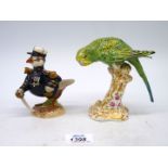A John Beswick figure "The Frenchman" together with Royal Worcester Budgerigar no. 2664.