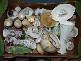 A quantity of china including children's nursery cups and saucers, Souvenir ware,