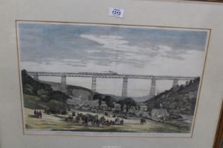 A framed Etching of 'The Great Crumlin Viaduct on the Newport, Abergavenny and Hereford Railway,