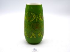 A Poole pottery green Delphis Vase, 9" tall.