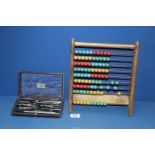 A British made complete box set of Drawing instruments by Holden in a fitted case and a vintage