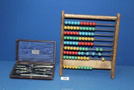 A British made complete box set of Drawing instruments by Holden in a fitted case and a vintage