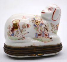 A circa 1750 rare French Saint Cloud soft paste bonbonniere or snuff box in the shape of a