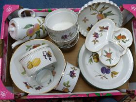 A quantity of Royal Worcester 'Evesham' china having gold and green rims to include; coffee pot,