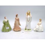 Four Figurines to include Coalport 'Ophelia',