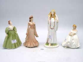 Four Figurines to include Coalport 'Ophelia',