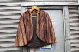 A vintage fur Cape, possibly Erwin having hidden front arm slits, no label,