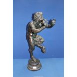 A heavy cast Bronze figure of "Pan", no visible signature, 26 1/2'' tall,