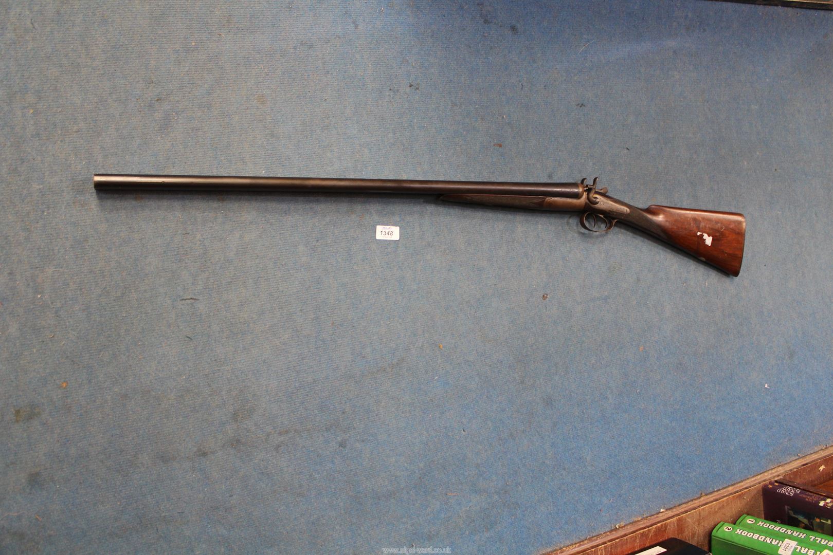 A BSA 12 Bore side by side open hammer Shotgun, serial no.