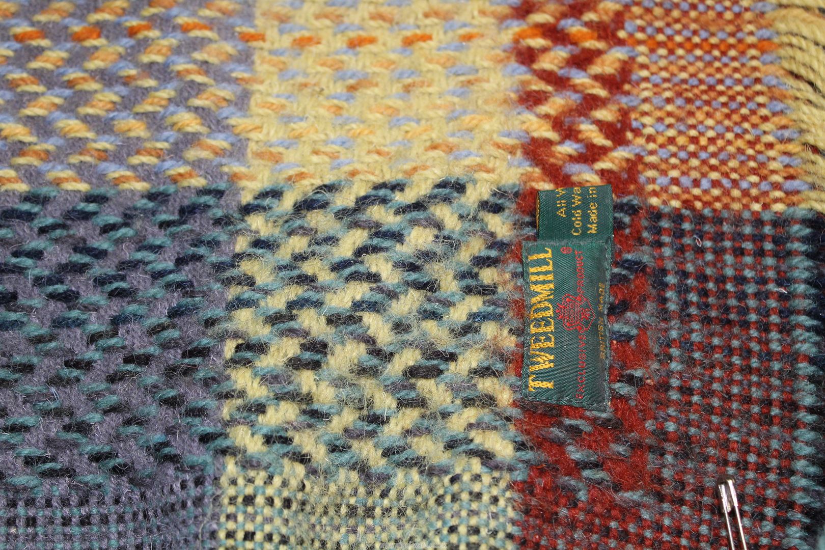 A 'Tweedmill' all wool single Blanket in multi-colour checks and flecks. - Image 3 of 3