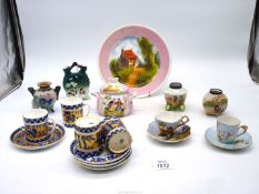 A set of four Coalport cups and saucers in Japanese Grove pattern,