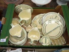 A quantity of Vintage Bristol "Amberone" dinner and tea ware, some crazing and hairlines.
