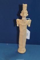 A large Syro-Hittite figurine of a crowned deity, possibly Baal,