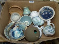 A small quantity of china including; Studio Pottery, Mason Cash bowl, etc.