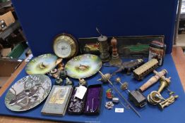 A quantity of miscellaneous including a small Davy lamp by Ferndale Coal & Mining Co,