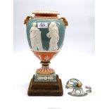 A Wedgwood covered vase in turquoise,