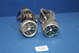 Two matching Smiths (apparently new unused) dashboard temperature gauges for 2'' diameter recesses