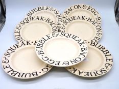 Seven Emma Bridgewater 'Toast & Marmalade' plates, 10 1/2" diameter.