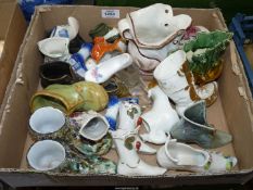 A quantity of collectable shoes [23] including Murano glass, crested ware, German boot,