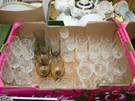 A quantity of glasses including a set of six Tumblers , a set of six flutes,