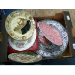 A quantity of china including boxed Spode cake plate, Royal Doulton "Shakespeare" plate,