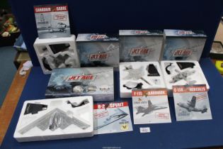 Four Jet Age Aircraft models; F-IIIA AARDVARK, NORTHROP B-2 SPIRIT, SABRE F4 and C-130 HERCULES.