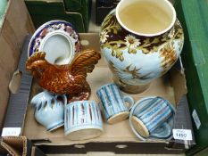 A small quantity of china to include; Dartmouth cockerel, vase with bird decoration,