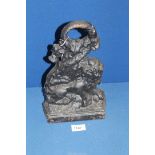 A cast iron Lion doorstop, 11'' tall.