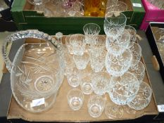 A quantity of cut glasses including; brandy, wine, sherry, etc.