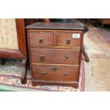 An apprentice piece Chest of two short over two long drawers,