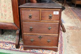 An apprentice piece Chest of two short over two long drawers,